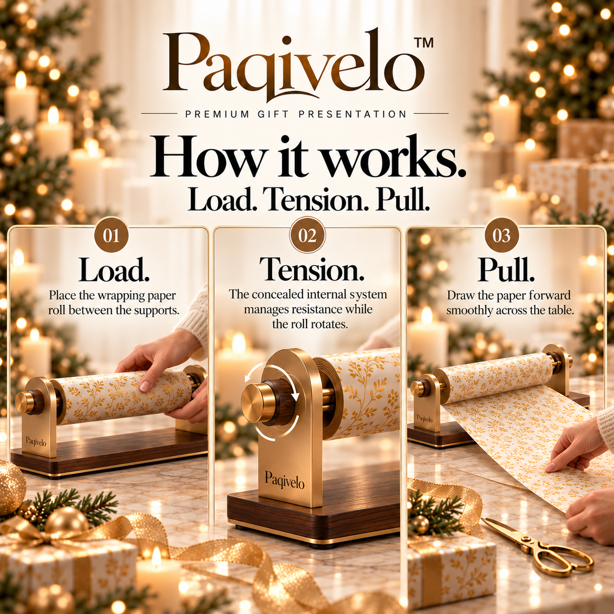 Paqivelo™ Gift Wrap Tension Stand
