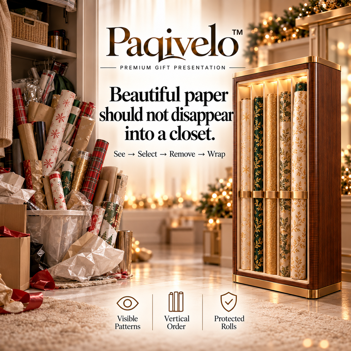 Paqivelo™ Wrapping Paper Gallery Cabinet