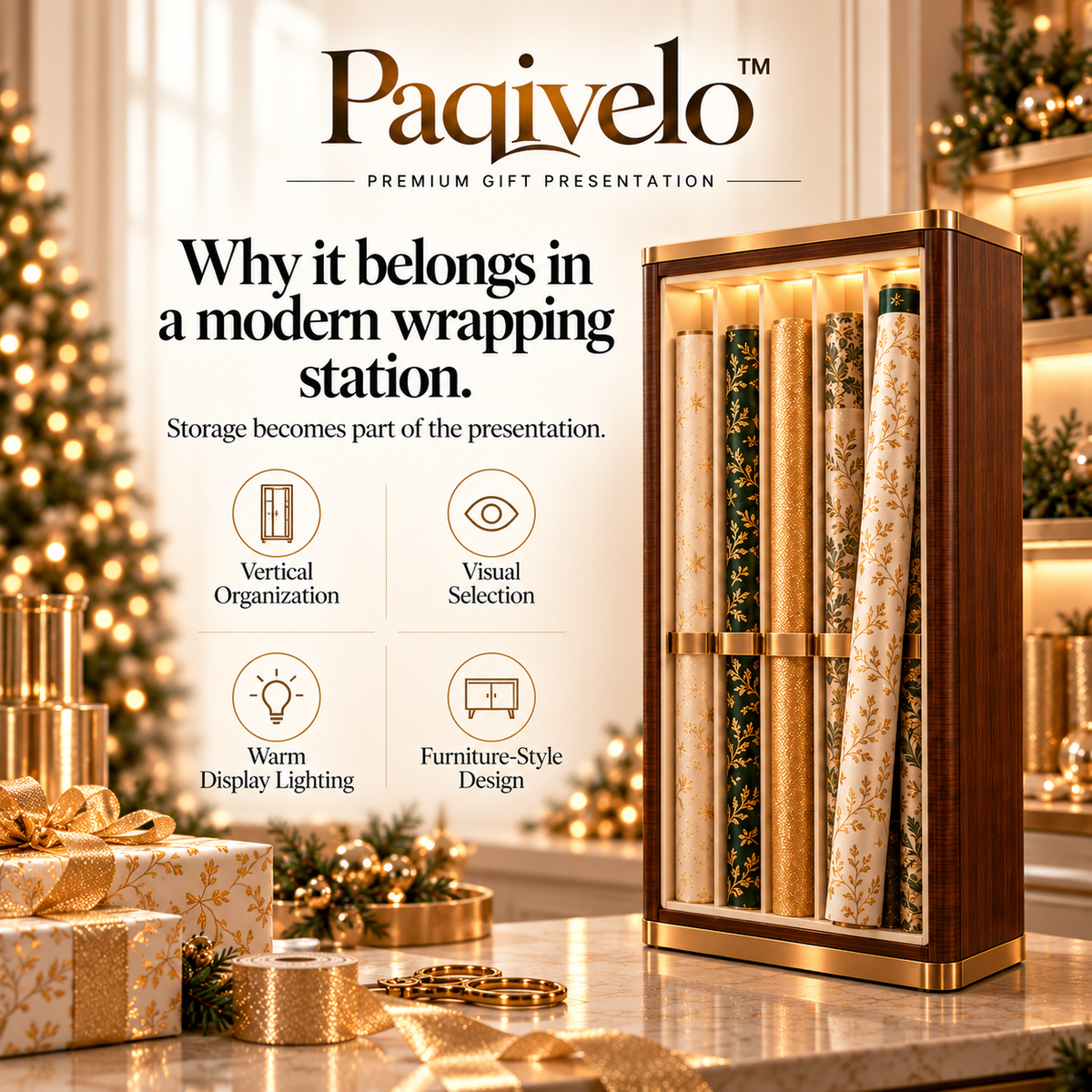 Paqivelo™ Wrapping Paper Gallery Cabinet