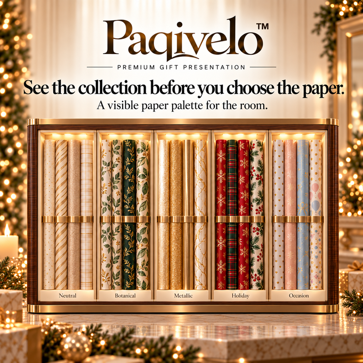Paqivelo™ Wrapping Paper Gallery Cabinet