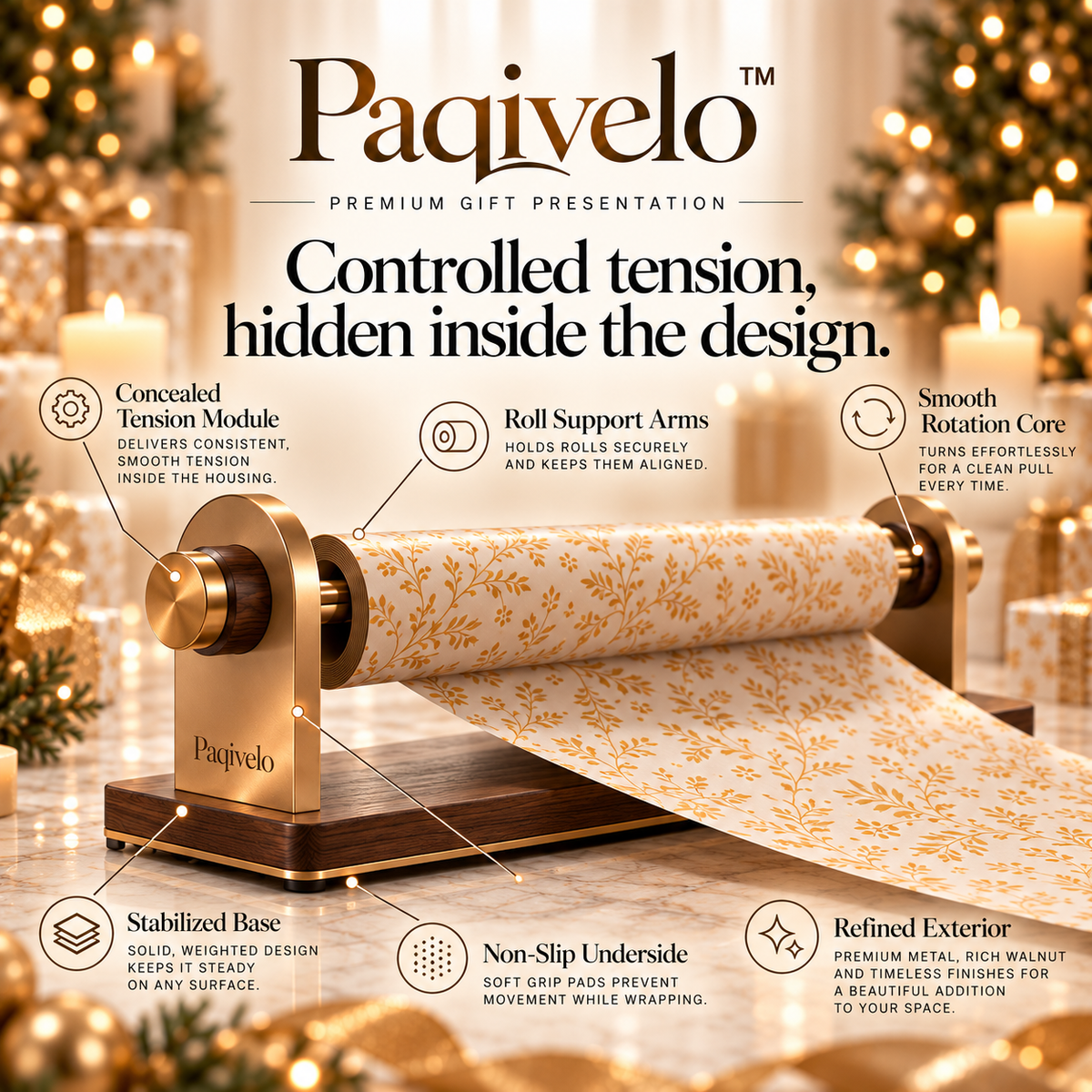 Paqivelo™ Gift Wrap Tension Stand