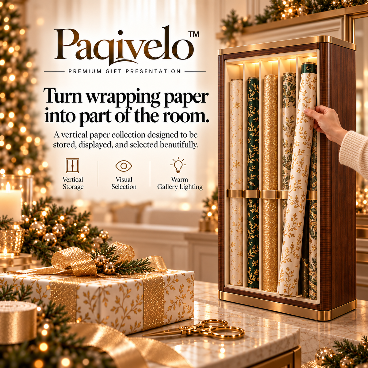 Paqivelo™ Wrapping Paper Gallery Cabinet