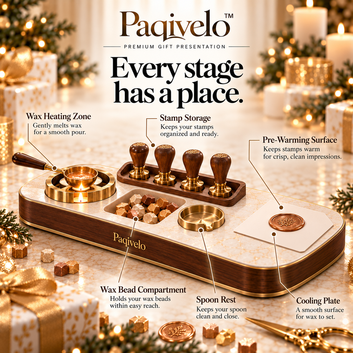 Paqivelo™ Wax Seal Presentation Dock