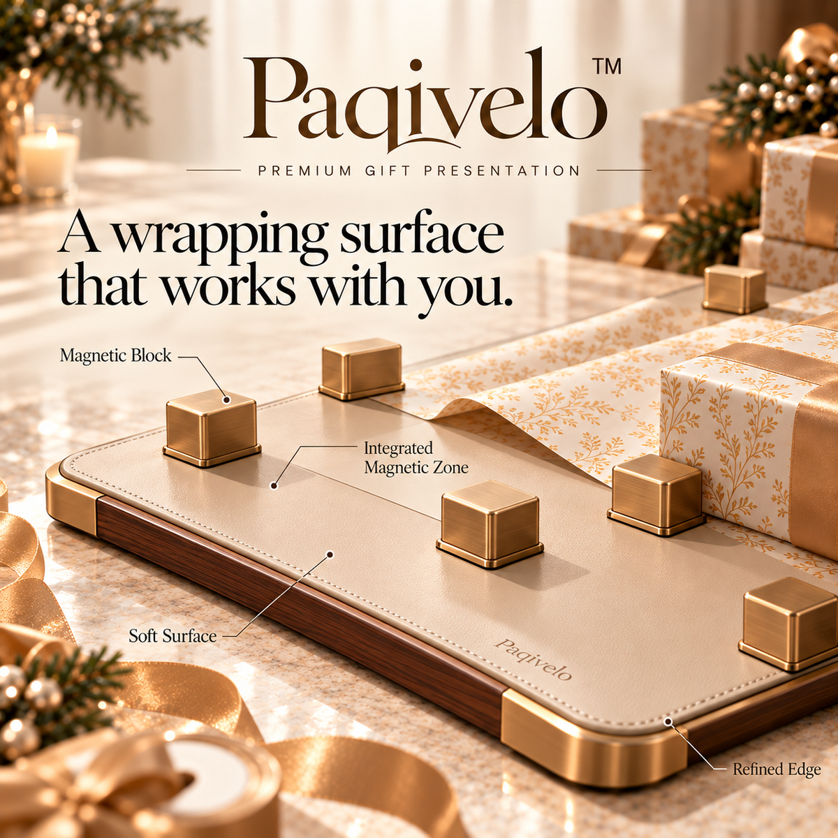 Paqivelo™ Magnetic Gift-Wrap Work Surface