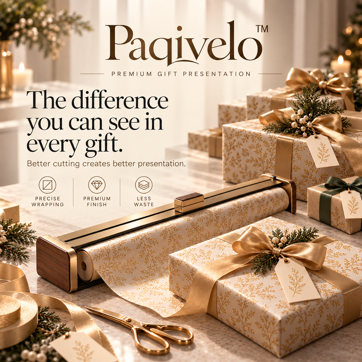 Paqivelo™ Architectural Gift Wrap Cutting Rail
